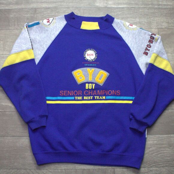 1980s Youth Vintage BYO Byo Boy Senior Champions Sweatshirt Medium - Picture 1 of 7
